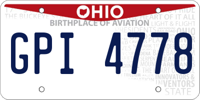 OH license plate GPI4778