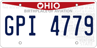 OH license plate GPI4779