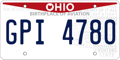 OH license plate GPI4780