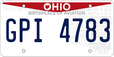 OH license plate GPI4783