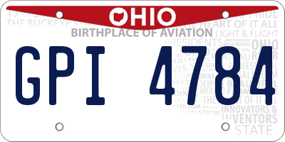 OH license plate GPI4784