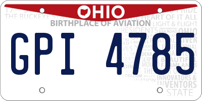 OH license plate GPI4785