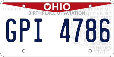 OH license plate GPI4786