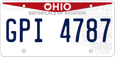 OH license plate GPI4787