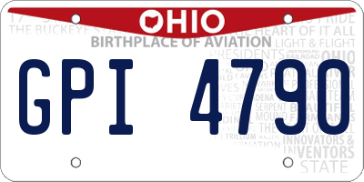 OH license plate GPI4790