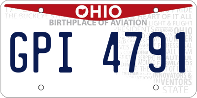 OH license plate GPI4791