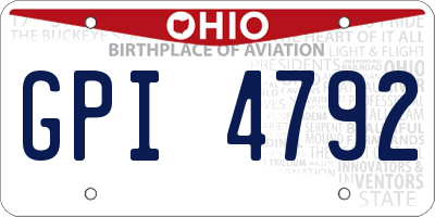 OH license plate GPI4792