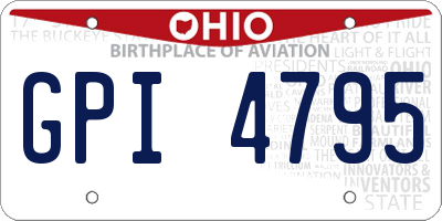 OH license plate GPI4795