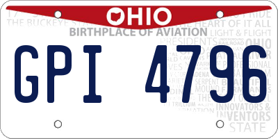 OH license plate GPI4796