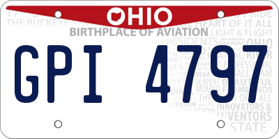 OH license plate GPI4797