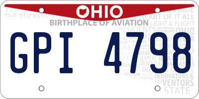 OH license plate GPI4798