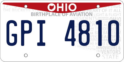OH license plate GPI4810
