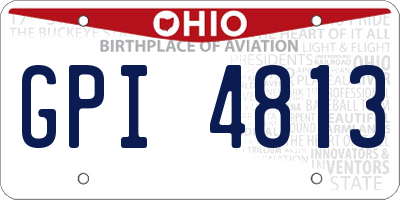 OH license plate GPI4813
