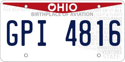 OH license plate GPI4816