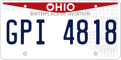 OH license plate GPI4818