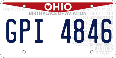 OH license plate GPI4846