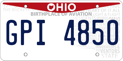 OH license plate GPI4850