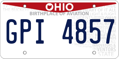 OH license plate GPI4857