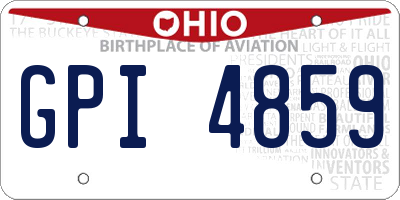 OH license plate GPI4859