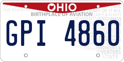 OH license plate GPI4860