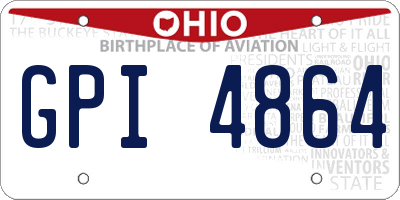 OH license plate GPI4864