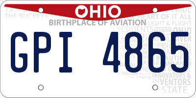 OH license plate GPI4865
