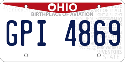 OH license plate GPI4869