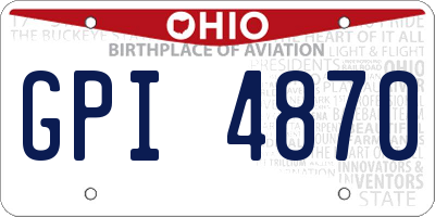 OH license plate GPI4870