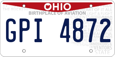 OH license plate GPI4872