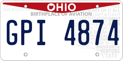 OH license plate GPI4874