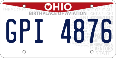 OH license plate GPI4876