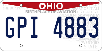 OH license plate GPI4883