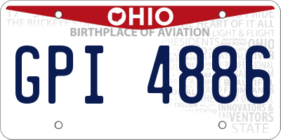 OH license plate GPI4886