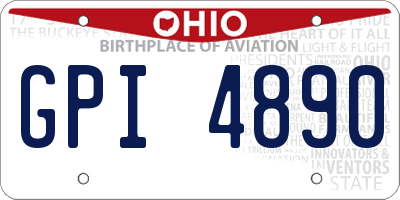 OH license plate GPI4890