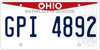 OH license plate GPI4892