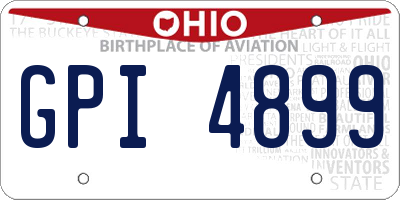 OH license plate GPI4899