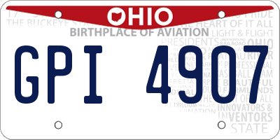 OH license plate GPI4907