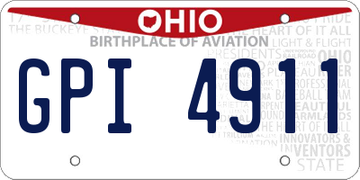 OH license plate GPI4911