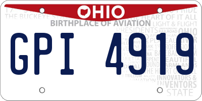 OH license plate GPI4919