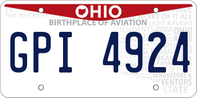 OH license plate GPI4924