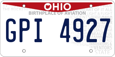 OH license plate GPI4927