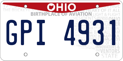 OH license plate GPI4931