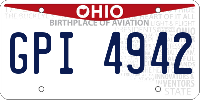 OH license plate GPI4942