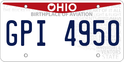 OH license plate GPI4950