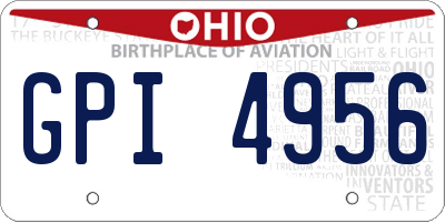 OH license plate GPI4956