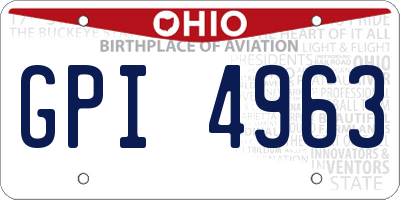 OH license plate GPI4963