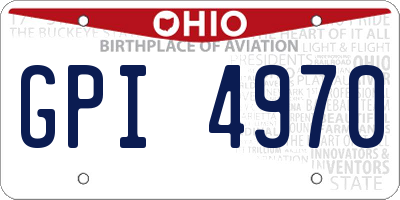 OH license plate GPI4970
