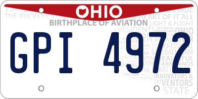 OH license plate GPI4972