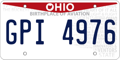 OH license plate GPI4976