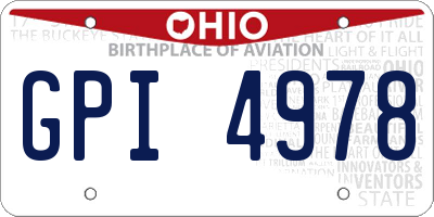 OH license plate GPI4978